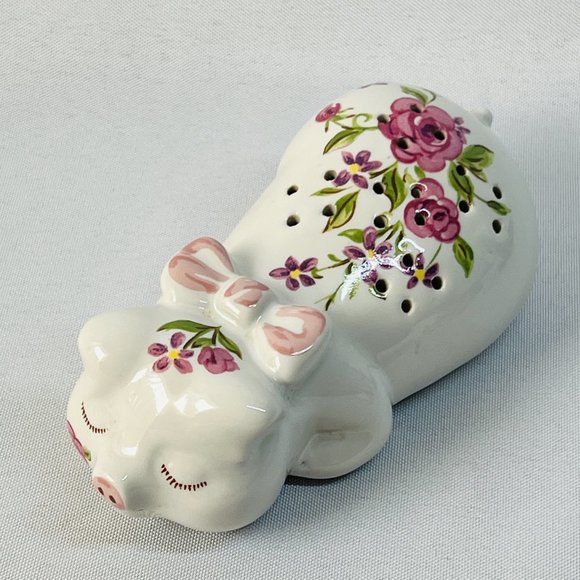 Avon Vintage Potpourri Ceramic Pig Floral Hand Painted Sachet Holder Brazil 1978 - Picture 3 of 8